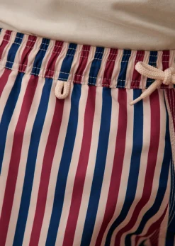 Online Sezane Badehose Stokes Streifen blau ecru rot