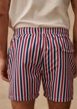 Online Sezane Badehose Stokes Streifen blau ecru rot