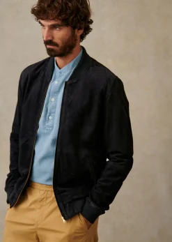 Online Sezane Baseballjacke Harvey Wildleder
