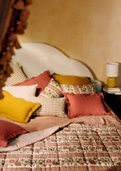 Best Sezane Bedruckte Steppdecke Blumen aus Amalfi - Gewebte Streifen Blush