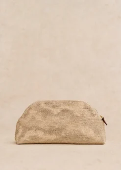 Outlet Sezane Beutel Simone Raphia Stickerei mehrfarbig