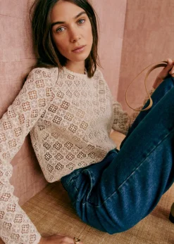 Best Sezane Bluse Lova Beige