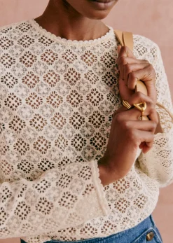 Best Sezane Bluse Lova Beige