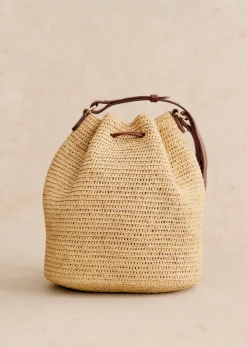 Best Sezane Bucket Bag Farrow Raphia naturfarben