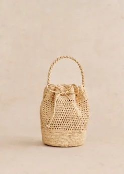 Best Sezane Bucket Bag Mini Capucine Raphia naturfarben