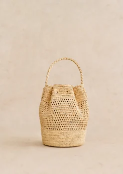 Best Sezane Bucket Bag Mini Capucine Raphia naturfarben