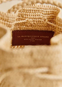 Best Sezane Bucket Bag Mini Capucine Raphia naturfarben
