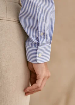 New Sezane Hemd Allen Weiß blaue Streifen