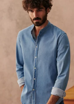 Outlet Sezane Hemd Benny Denim hell