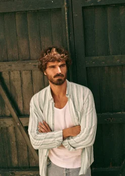 New Sezane Hemd Charlie Baumwolle Leinen