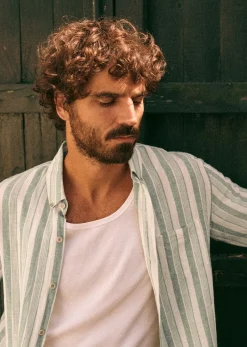 New Sezane Hemd Charlie Baumwolle Leinen