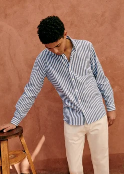 Online Sezane Hemd Charlie Baumwolle Leinen