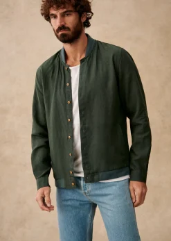 Hot Sezane Hemd Ellis Lin Dunkelgrün