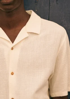 Clearance Sezane Hemd Holt Aus Leinen Und Baumwolle Weiß