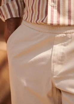 New Sezane Hose Danny Baumwolle Leinen Naturfarben