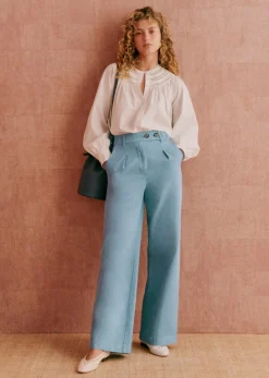 Online Sezane Hose Gavi Hellblau