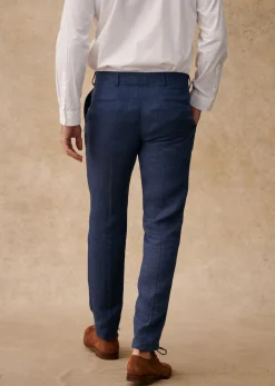Sale Sezane Hose Kale Fischgrätmuster Blau
