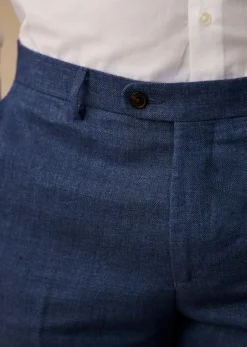 Sale Sezane Hose Kale Fischgrätmuster Blau