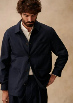 Best Sezane Jacke Adriano Marine
