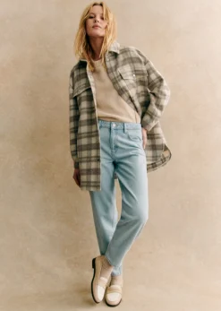 Best Sezane Jacke Anneline Hellgrau