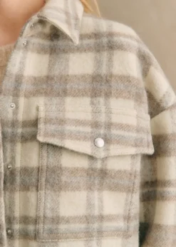Best Sezane Jacke Anneline Hellgrau