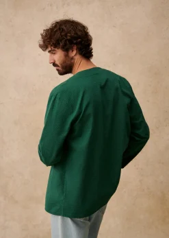 Hot Sezane Jacke Clément Seersucker Grün