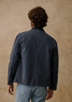 Hot Sezane Jacke Devon Blau Stahl