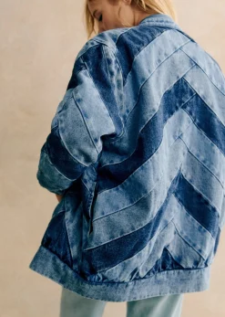 Hot Sezane Jacke Rony Denim Patchwork