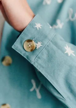 Discount Sezane Jacke Will - Sézane X Pangea Stickerei Freie vögel Blau