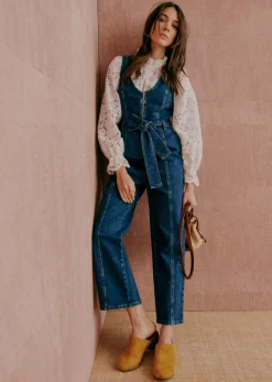 Sezane Jumpsuit Selene Dunkelblau