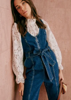 Sezane Jumpsuit Selene Dunkelblau