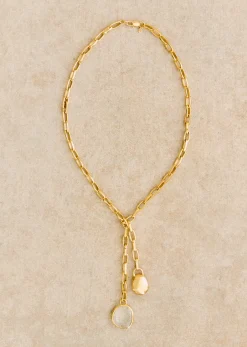 Online Sezane Kette Arya Transparent goldfarben