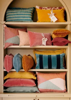 Discount Sezane Kissen Streifen Samt - Kleines Modell