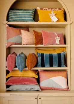 Discount Sezane Kissen Streifen Samt - Kleines Modell