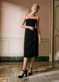 Online Sezane Kleid Chiarella Schwarz