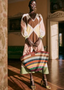 New Sezane Kleid Edwinda Mehrfarbig Pastell