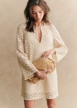Best Sezane Kleid Enza Ecru