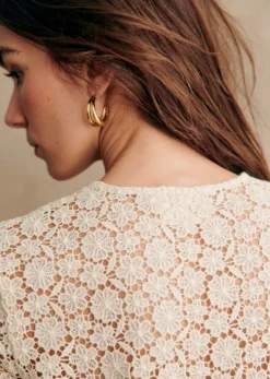 Best Sezane Kleid Enza Ecru