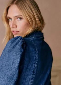 Outlet Sezane Kleid Eulalia Mittelblau