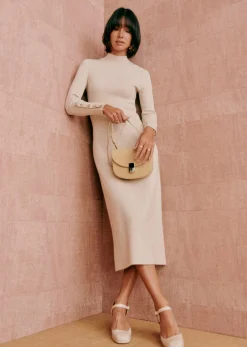 Hot Sezane Kleid Hillary Beige meliert