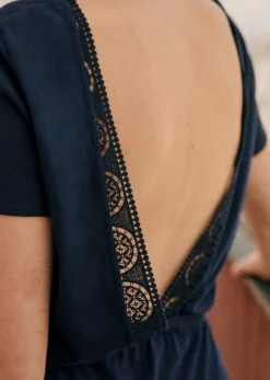 Sale Sezane Kleid Lucille Marine