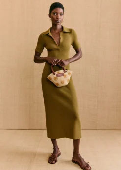 Sale Sezane Kleid Numa Grün Olive