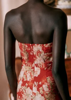 Hot Sezane Kleid Pauline Floral Rot