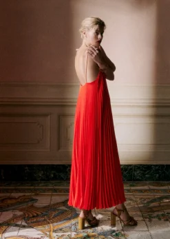 Outlet Sezane Kleid Pavlina Tangerine