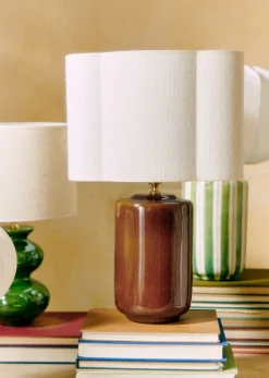 New Sezane Lampe Mezzo - Karamell Boléro Lampenschirm - Ecru Jute
