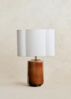 New Sezane Lampe Mezzo - Karamell Boléro Lampenschirm - Ecru Jute