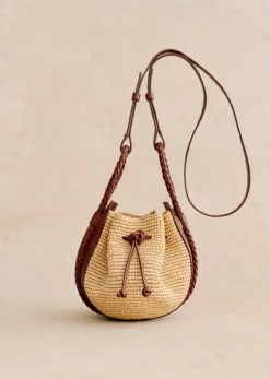 Hot Sezane Mini-Geldbeutel Zélie Raphia naturfarben