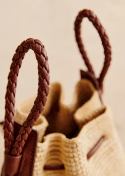 Hot Sezane Mini-Geldbeutel Zélie Raphia naturfarben