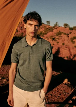 Clearance Sezane Polo-Shirt Caio Khaki