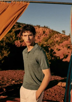 Clearance Sezane Polo-Shirt Caio Khaki
